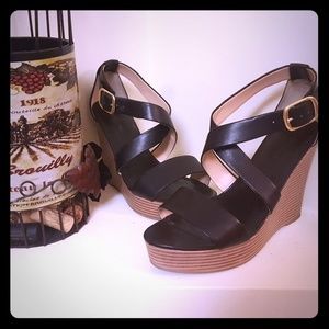 Banana Republic Black Wedge Heels